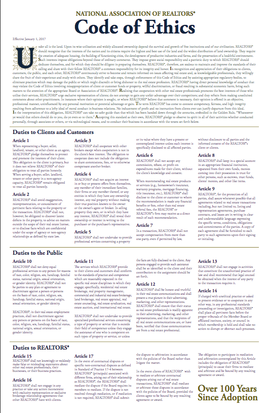 Code of Ethics Idaho REALTORS®